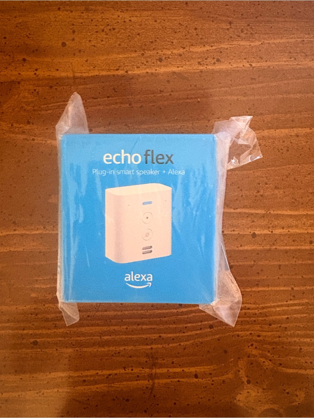 Amazon Echo Flex Plug-in Smart Speaker with Alexa - White and Blue Box